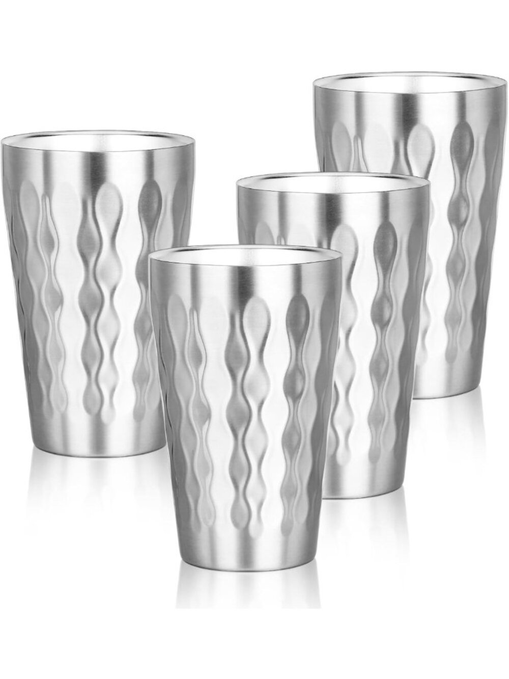Insulated Double Wall Stainless Steel Tumblers, 16 oz, 4 Pack - Unbreakable